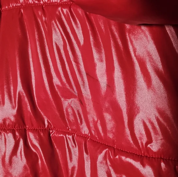 Michael Kors Womens Shiny Red Puffer Jacket Size Large - Picture 6 of 6